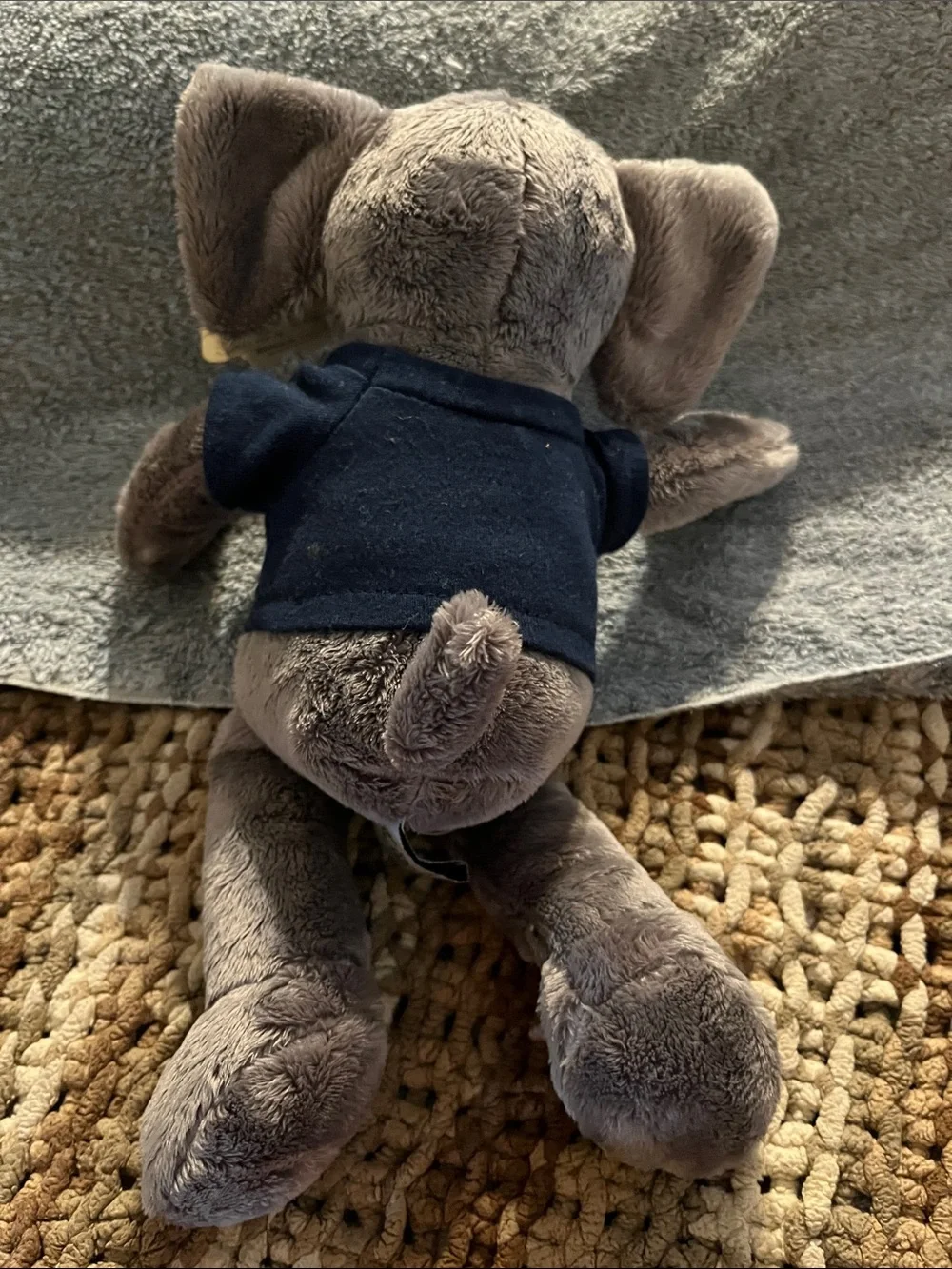 NWT I ♥ Cal Grey Plush Elephant with Navy T‑Shirt